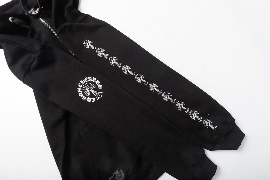 CHROME-HEARTS Hoodie K7008 Zip Black