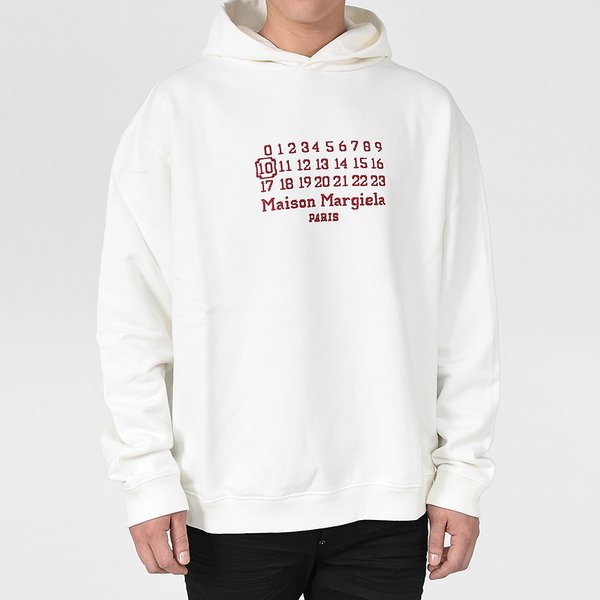 Maison Margiela Numbers Logo Embroidered Hoodie