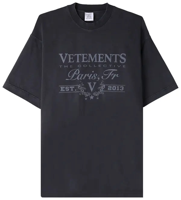 Vetements Paris Logo T-Shirt 'Black'