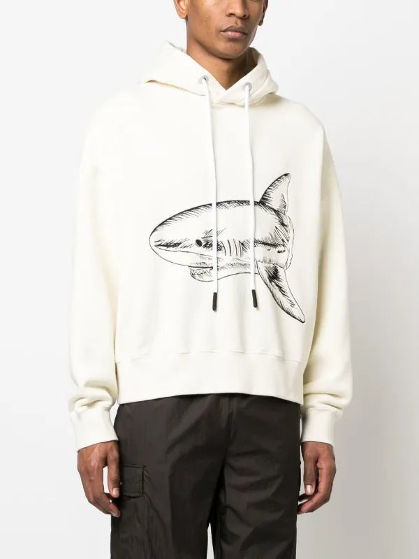 Palm Angels Broken Shark organic cotton hoodie