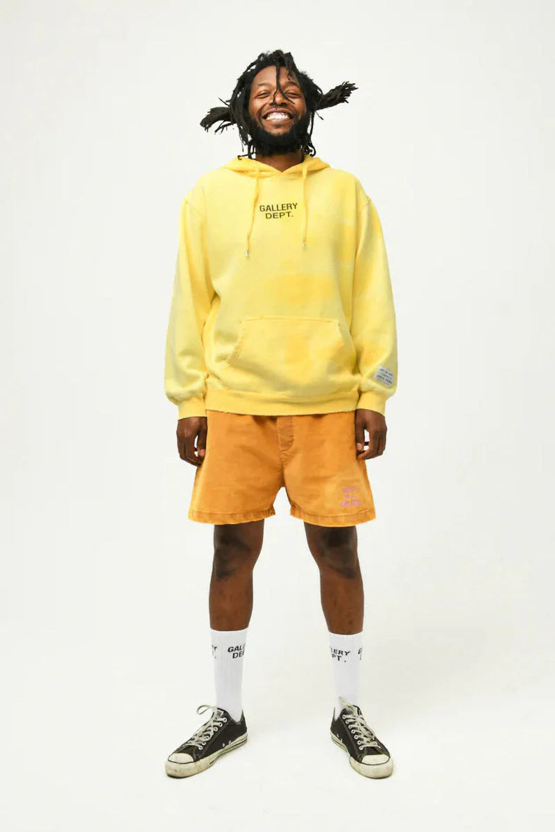 Gallery Dept Center Logo Hoodie "Sunfaded Yellow"