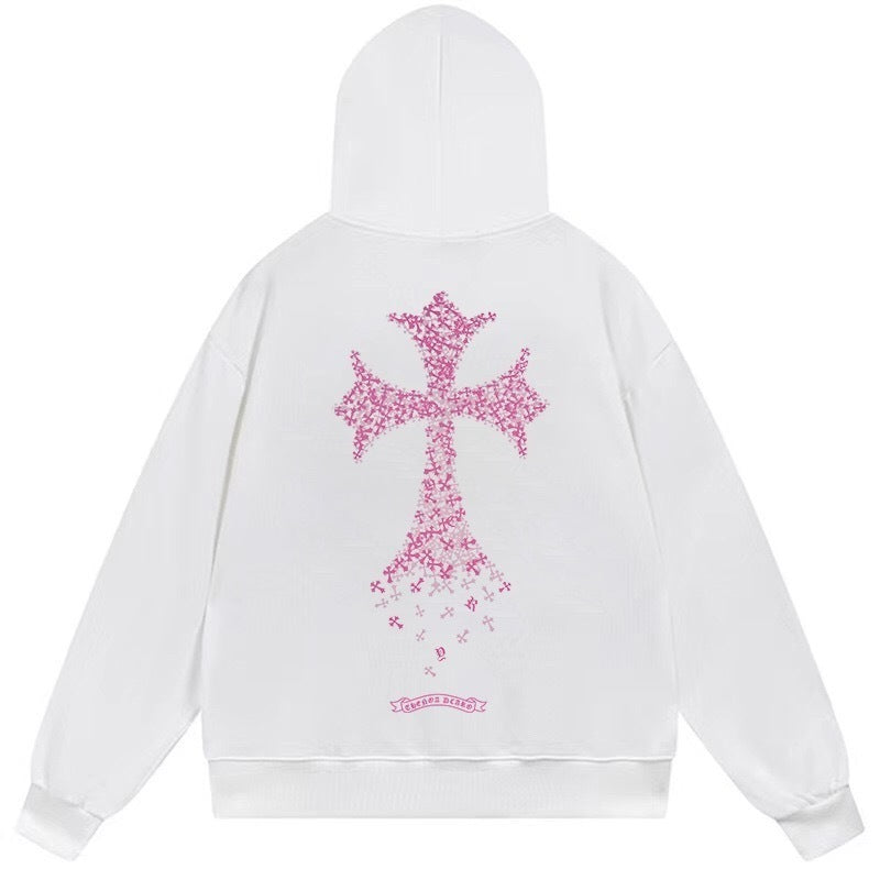CHROME-HEARTS Hoodie PINK LOGO