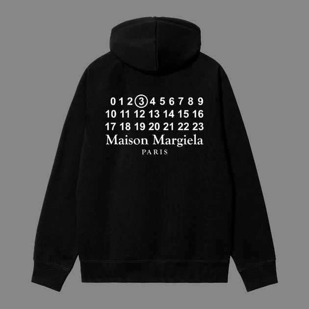 Maison Margiela Numbers Logo Embroidered Hoodie