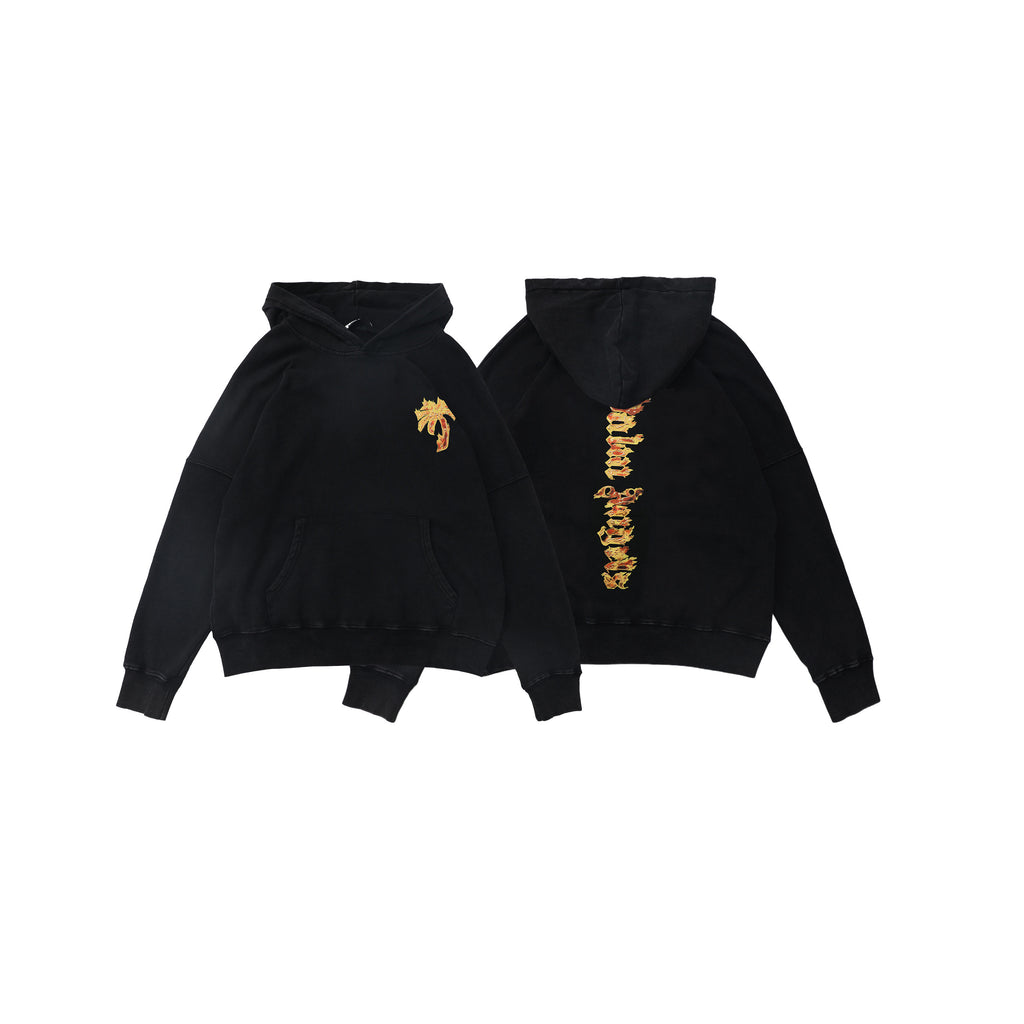 Palm Angels Burning Palm Cotton Hoodie