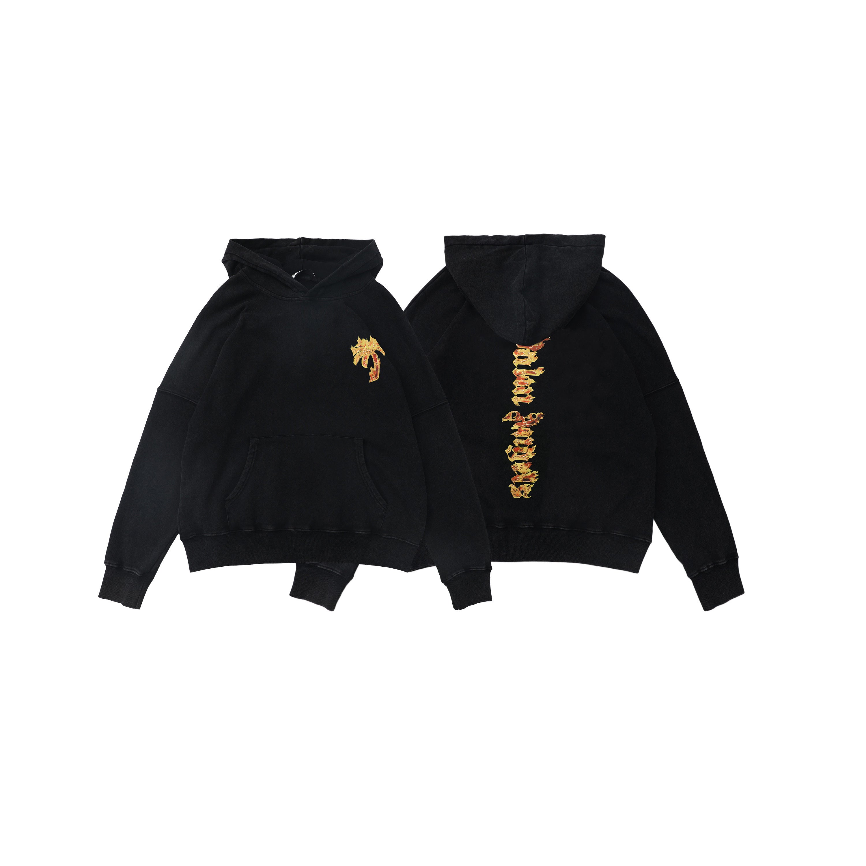Palm Angels Burning Palm Cotton Hoodie