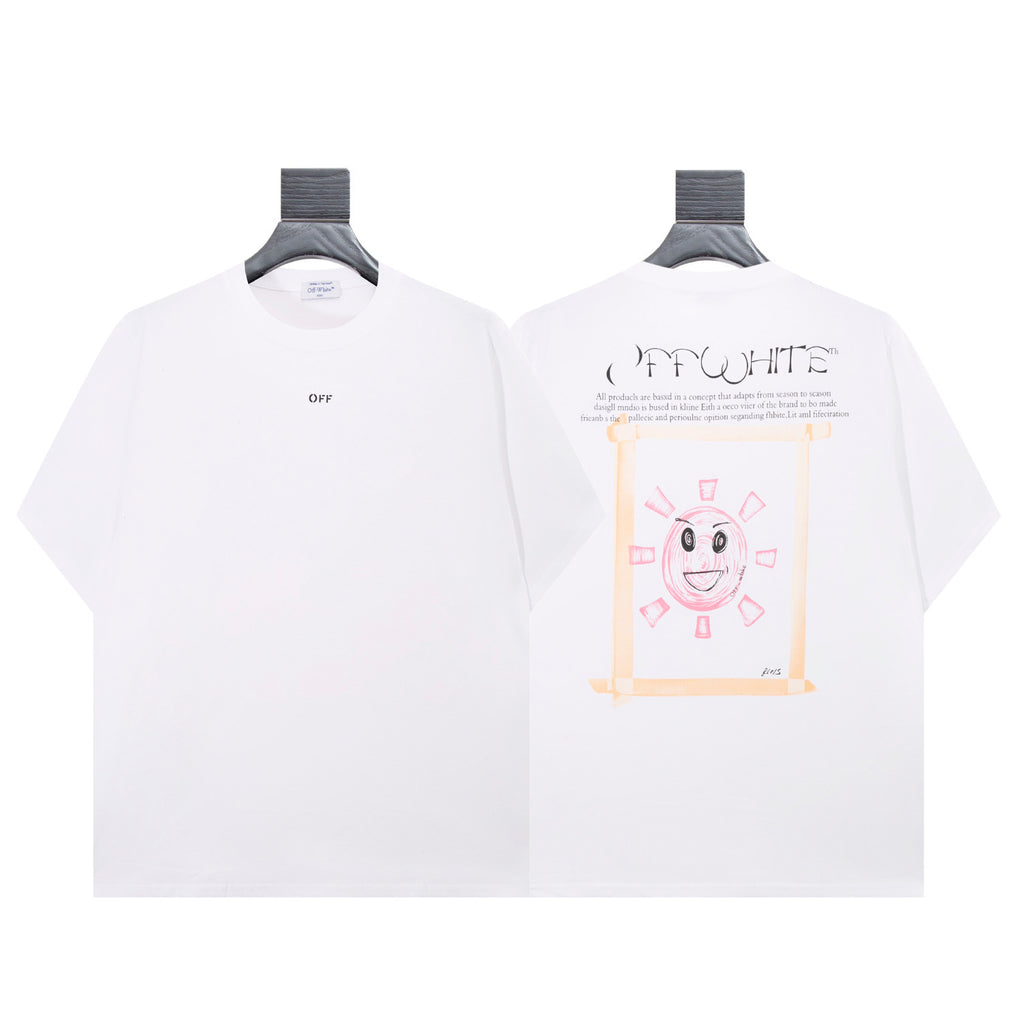 Off-White Sun Moon Skate Print T-Shirt