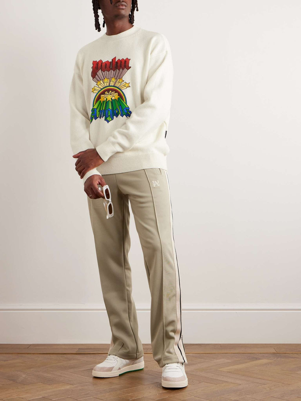 Palm Angels Rainbow Sweater 'Butter/Multicolor