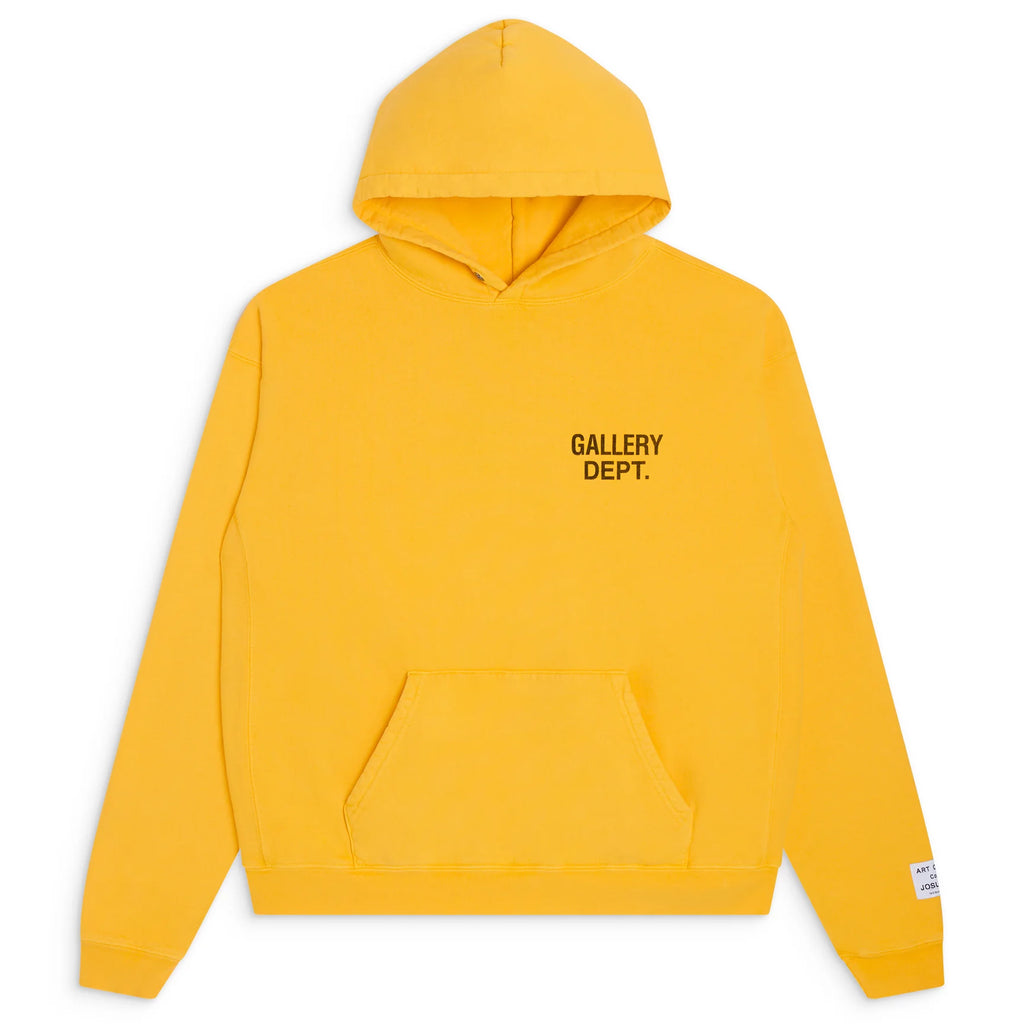 GALEERY DEPT YELLOW LOGO PRINTED HOODIE