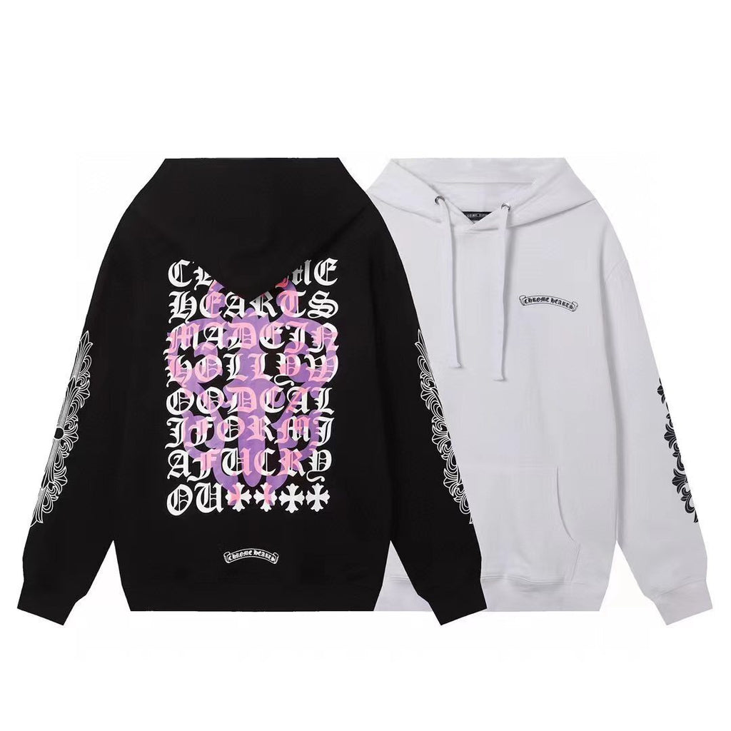 CHROME-HEARTS Hoodie Gray/White