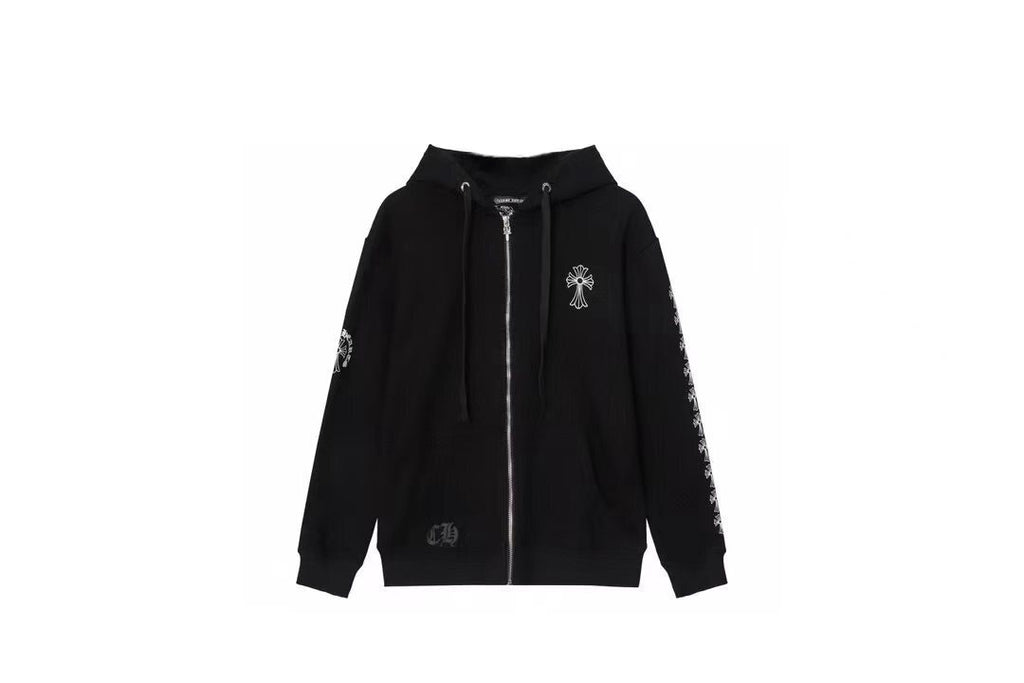 CHROME-HEARTS Hoodie K7008 Zip Black