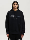 Palm Angels Rhinestone Sprayed Hoodie Black/White