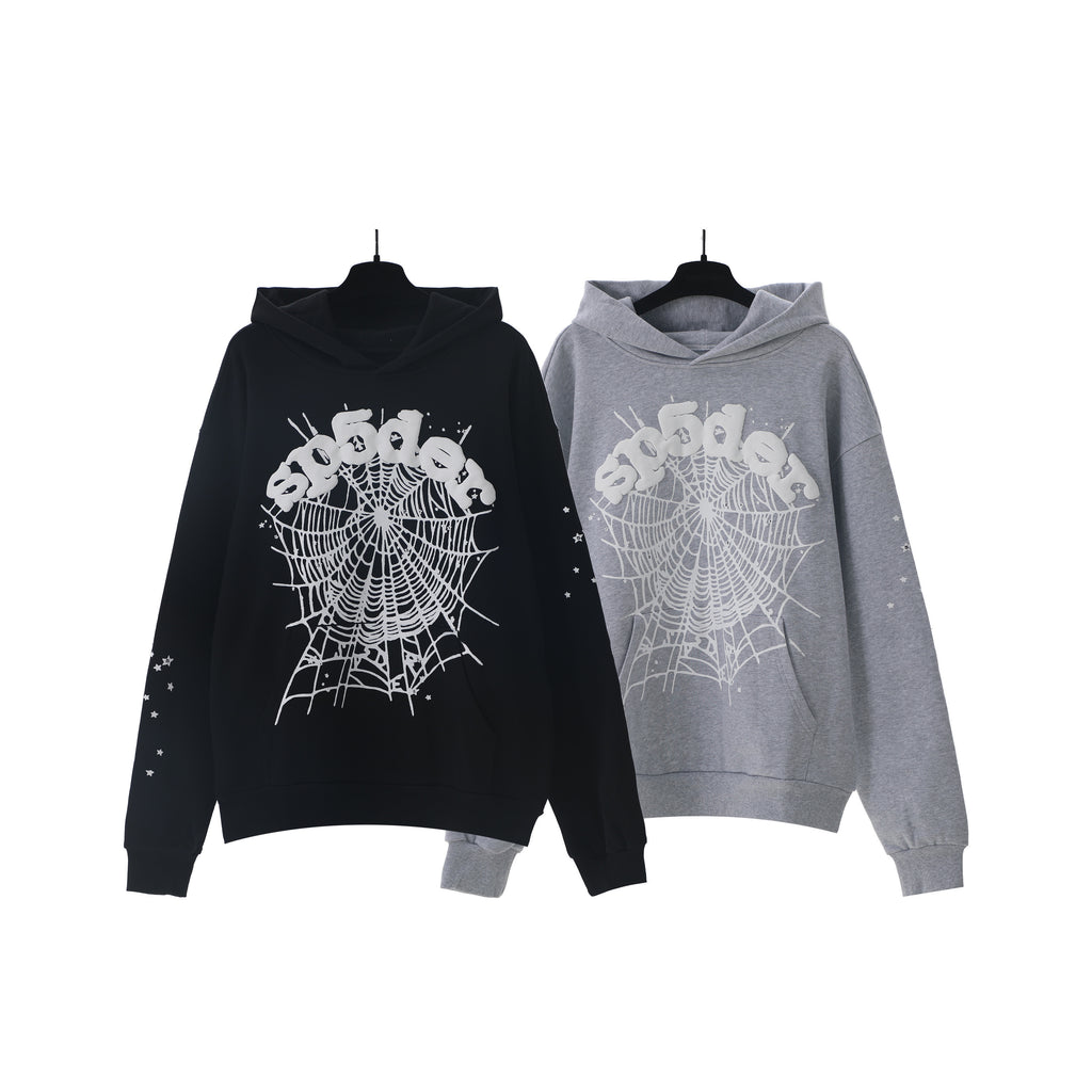 Sp5der OG Web Hoodie Heather Grey/Black