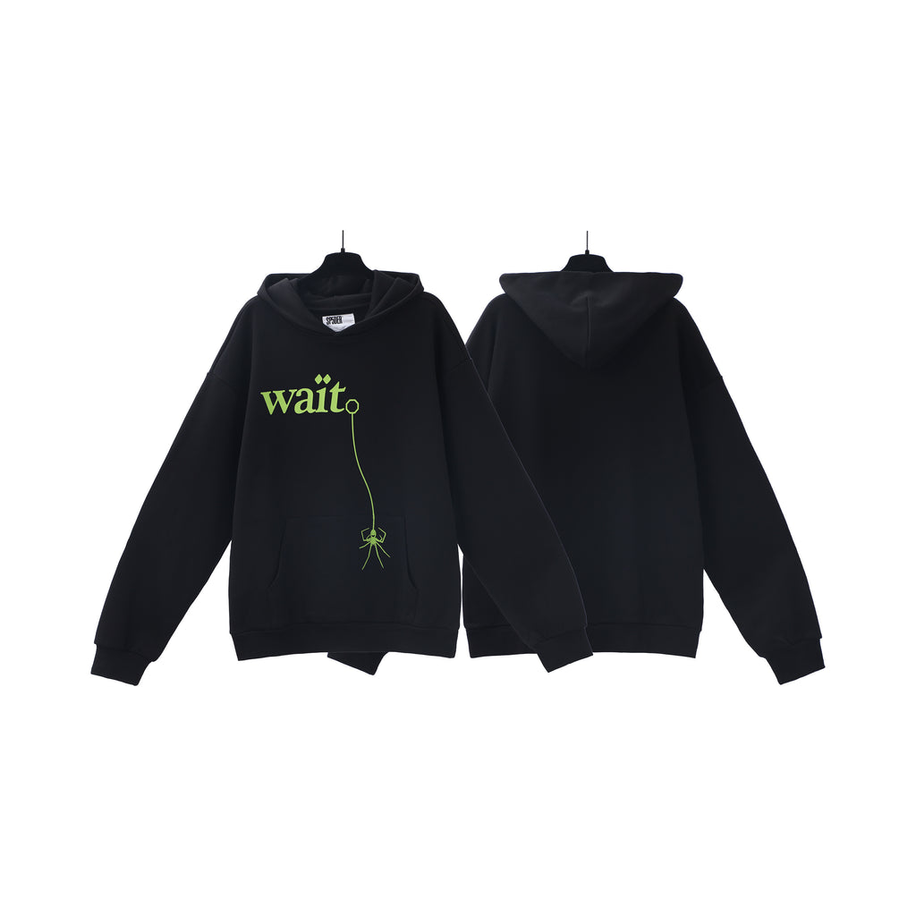 Sp5der Wait Hoodie Black