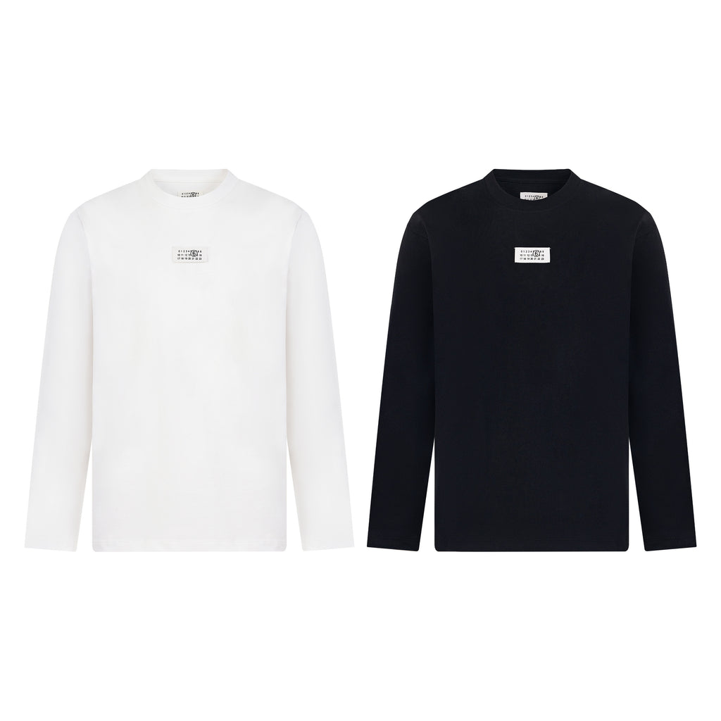 MM6 Maison Margiela numbers motif-patch long-sleeve T-shirt
