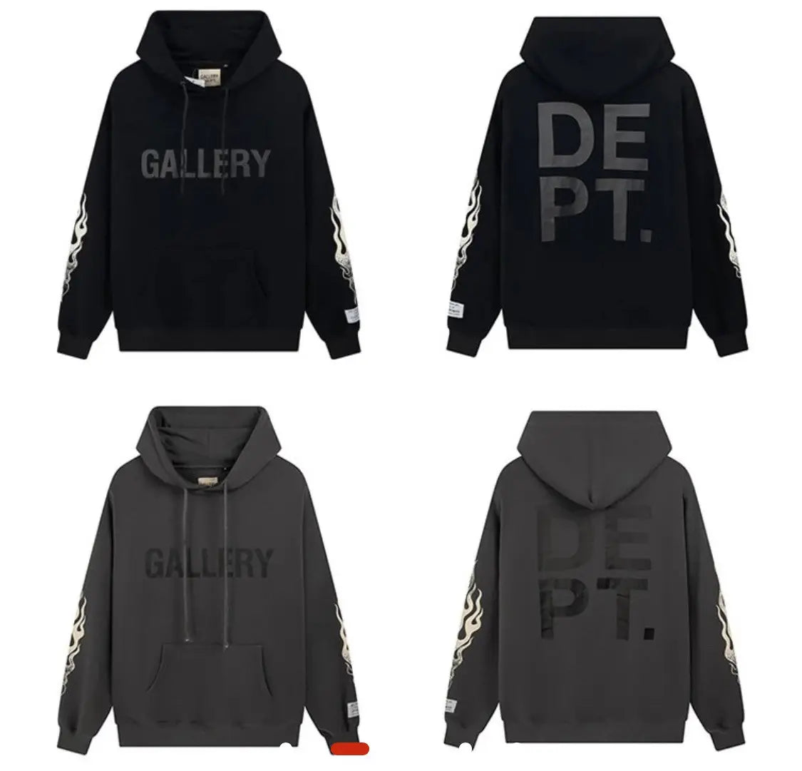 Gallery Dept. FLAME SLEEVE BLACK Hoodie