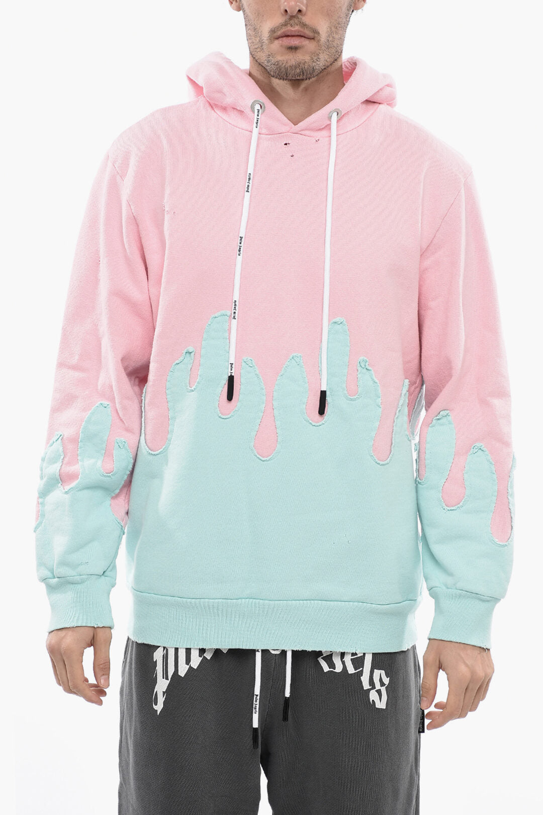 Palm Angels Double Layered Distressed Hoodie