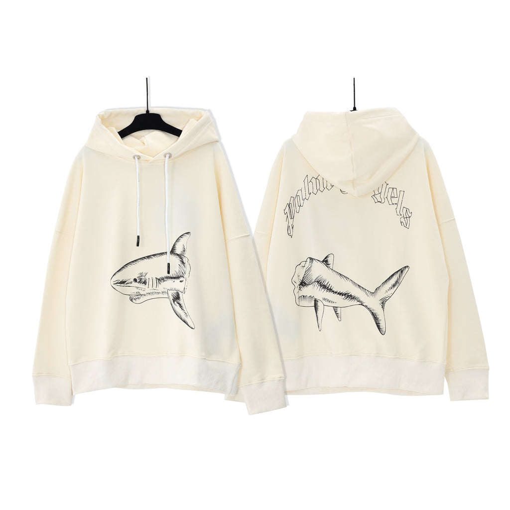 Palm Angels Broken Shark organic cotton hoodie