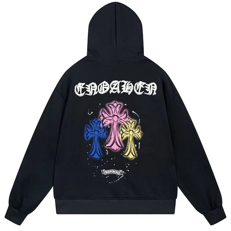 CHROME-HEARTS Hoodie BLACK K7008