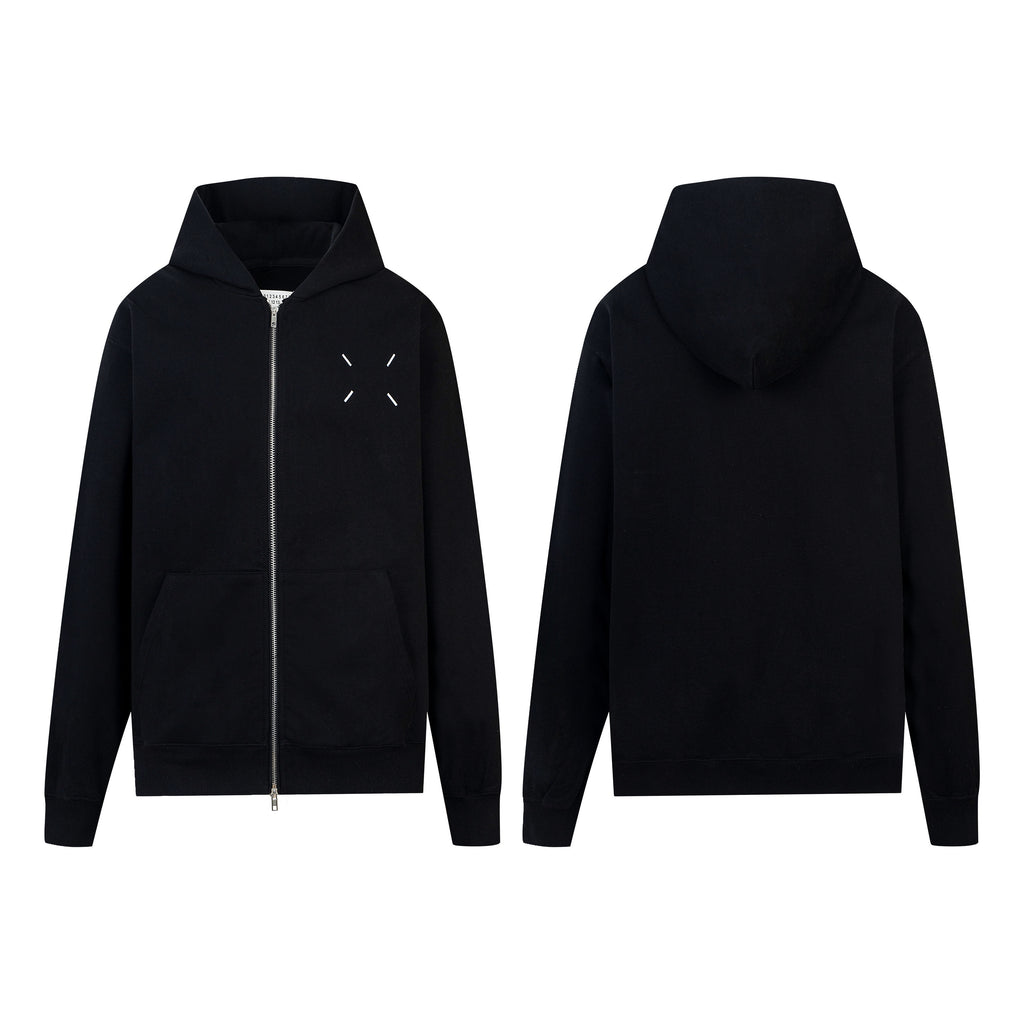Maison Margiela MM6 Men's Zipper Hoodie Sweater Black