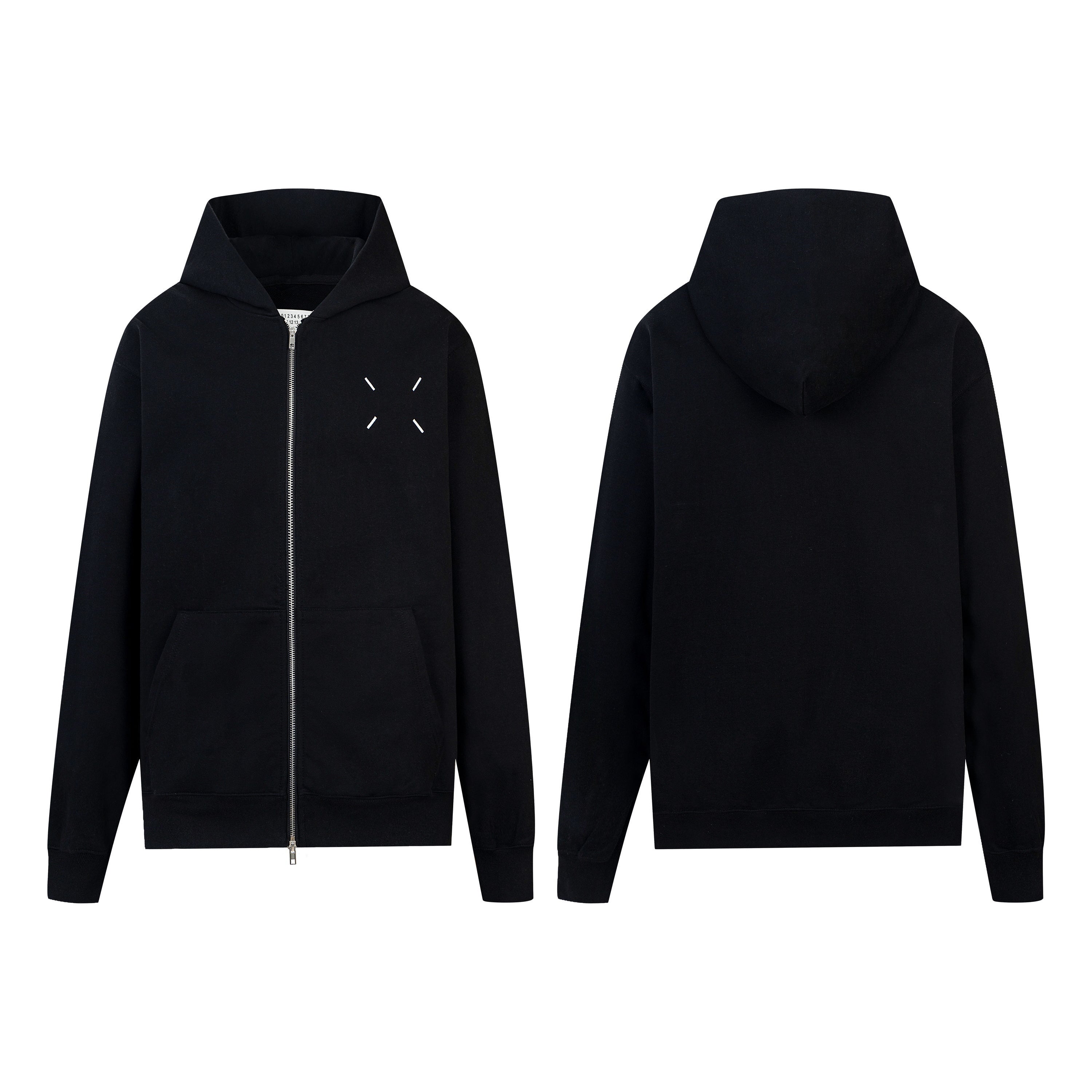Maison Margiela MM6 Men's Zipper Hoodie Sweater Black