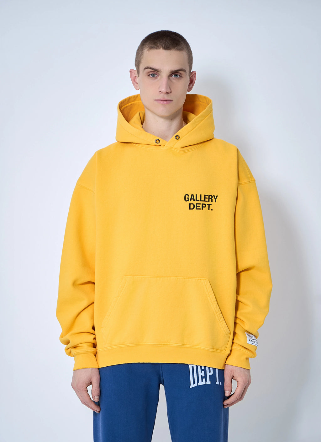 GALEERY DEPT YELLOW LOGO PRINTED HOODIE