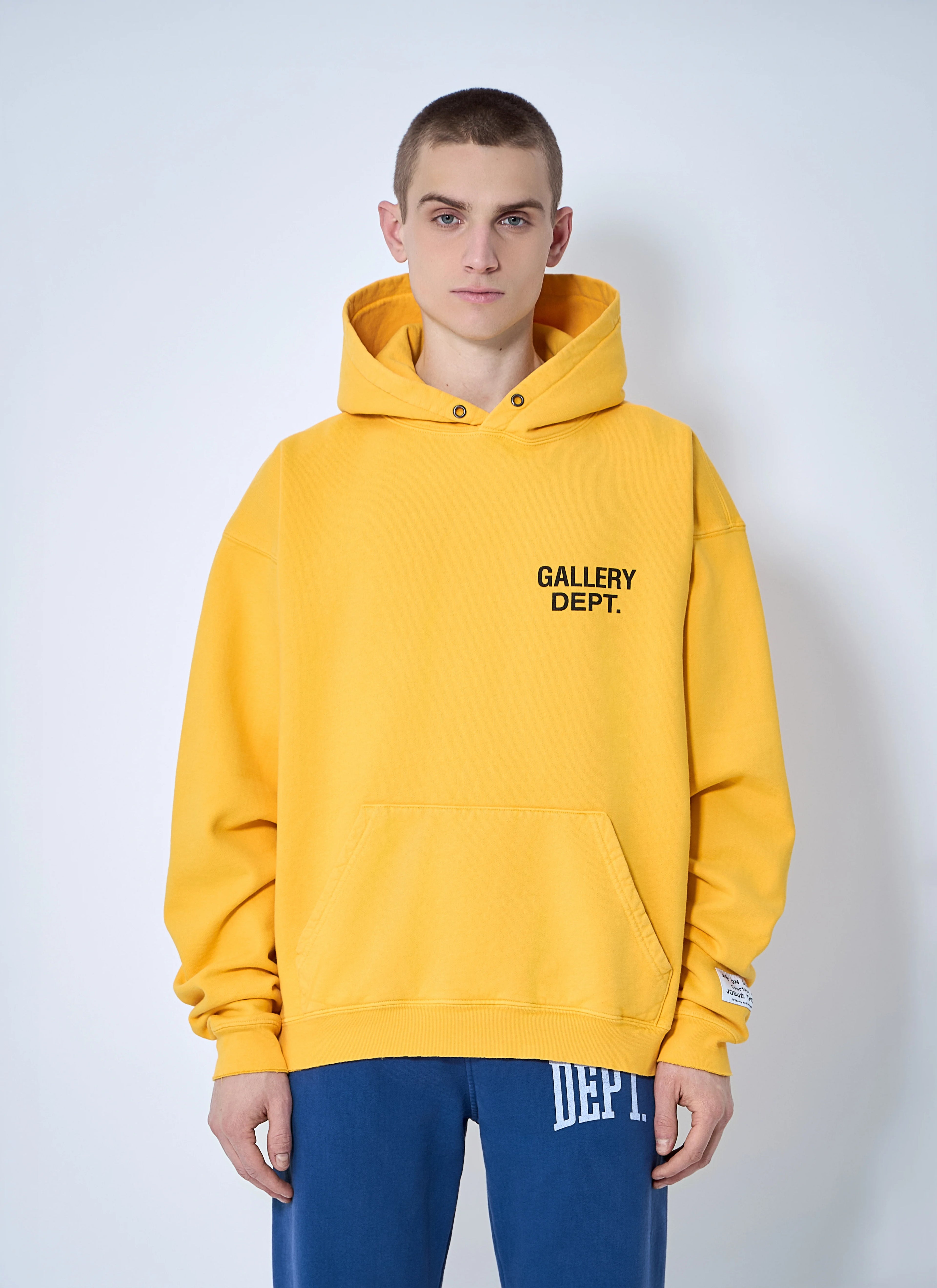 GALEERY DEPT YELLOW LOGO PRINTED HOODIE
