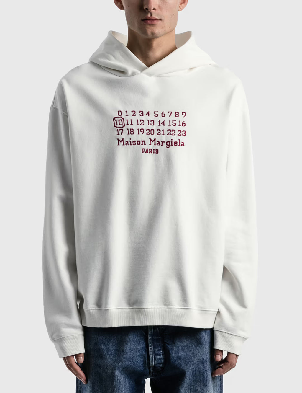 Maison Margiela Numbers Logo Embroidered Hoodie
