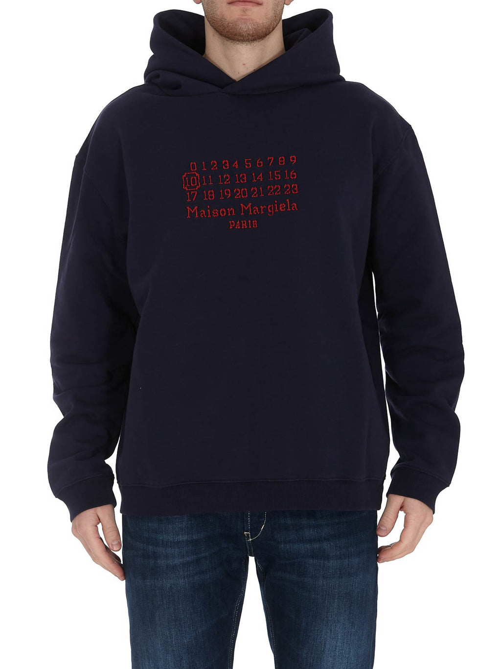 Maison Margiela Numbers Logo Embroidered Hoodie