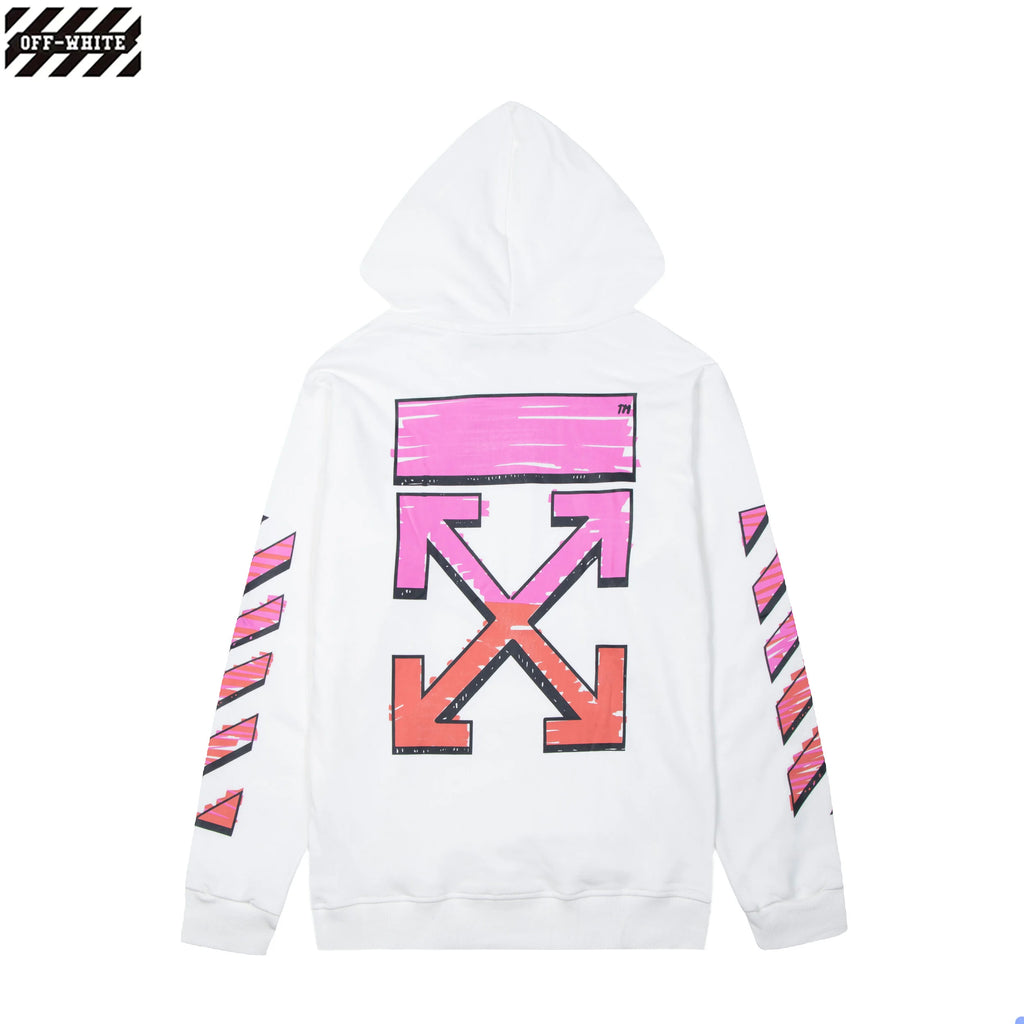 OFF-WHITE Gradient Arrow Graphic Hoodie – Black & White