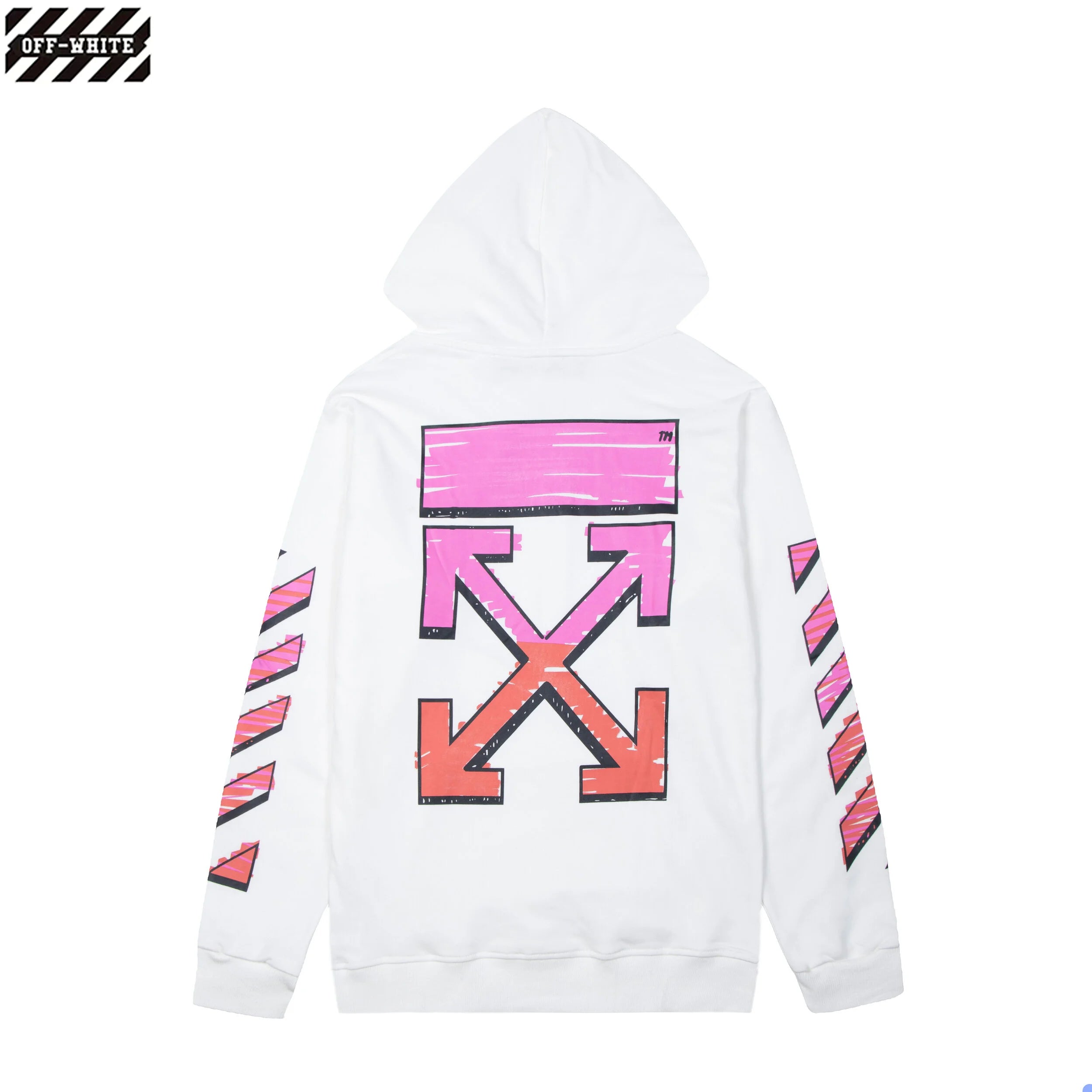 OFF-WHITE Gradient Arrow Graphic Hoodie – Black & White