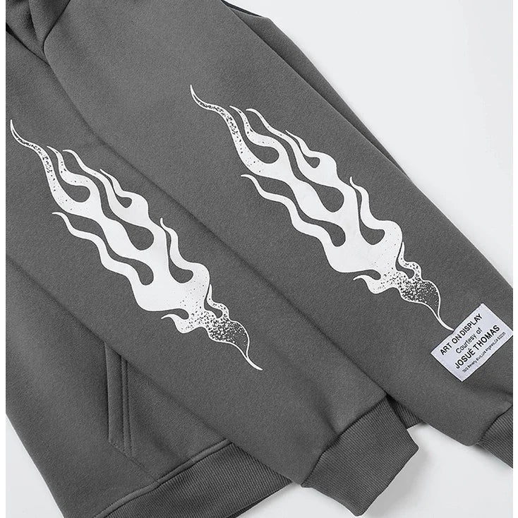 Gallery Dept. FLAME SLEEVE GRAY Hoodie