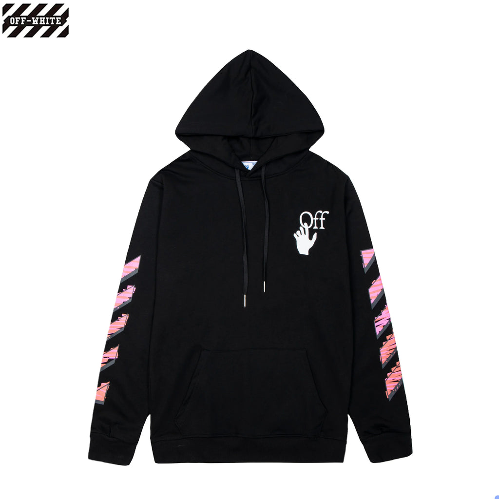 OFF-WHITE Gradient Arrow Graphic Hoodie – Black & White
