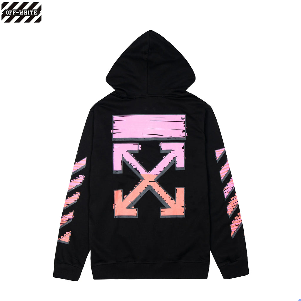OFF-WHITE Gradient Arrow Graphic Hoodie – Black & White