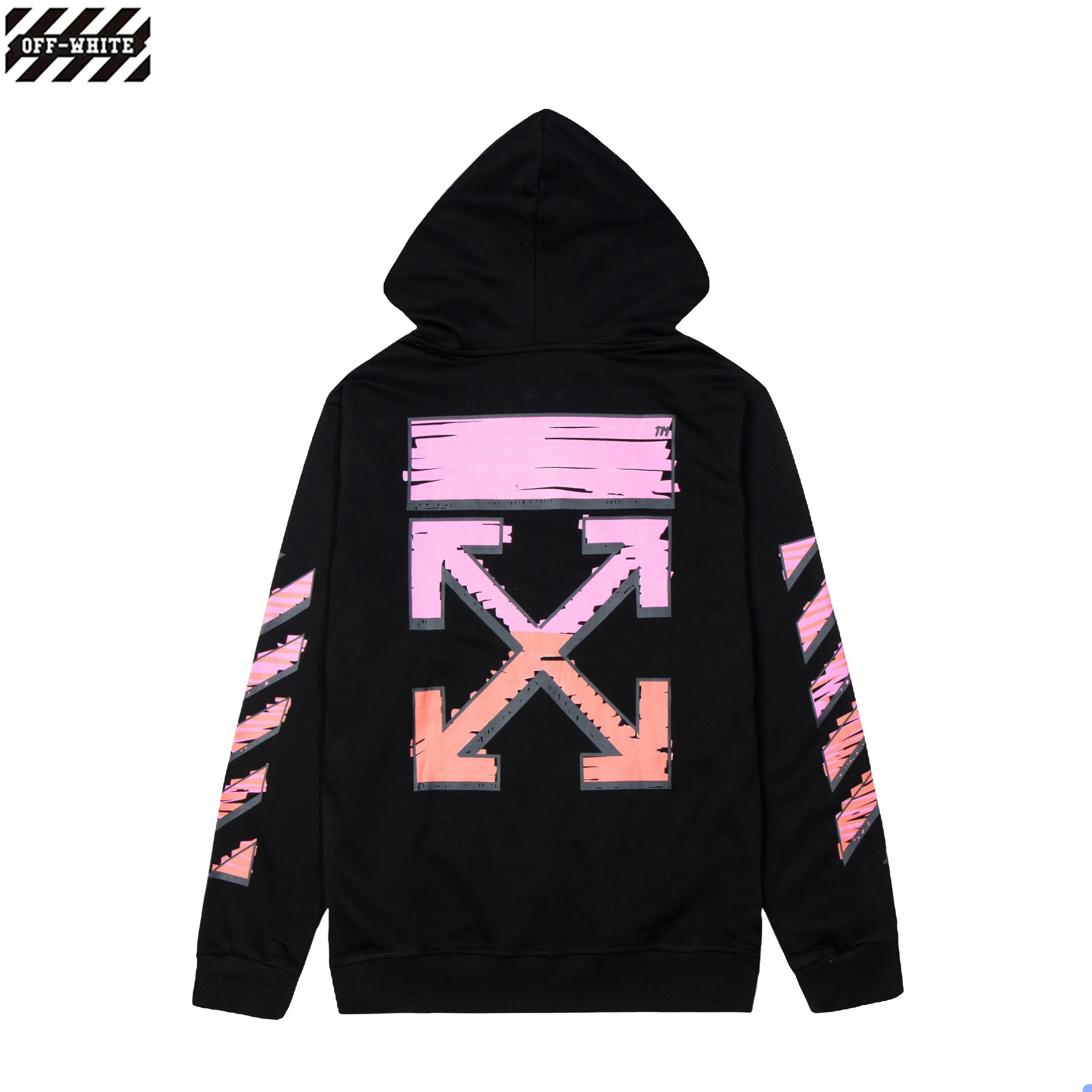 OFF-WHITE Gradient Arrow Graphic Hoodie – Black & White