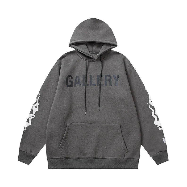 Gallery Dept. FLAME SLEEVE GRAY Hoodie