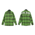Palm Angels Logo Overshirt 44 XS Mens Green & White Plaid Check NWT