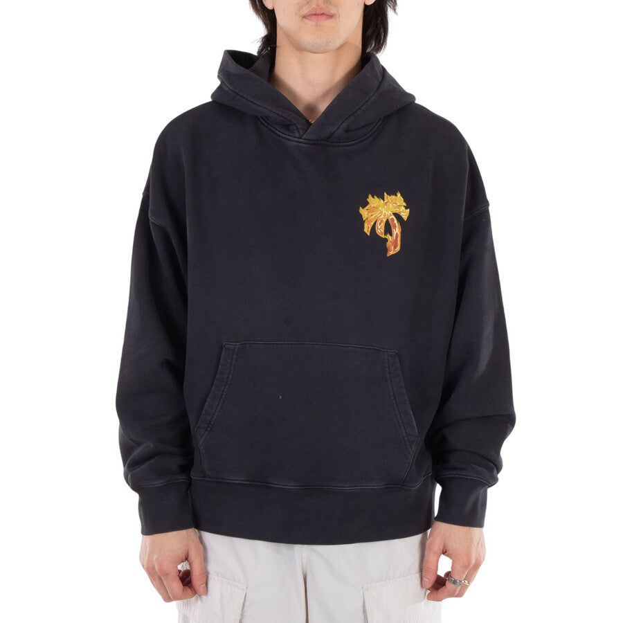 Palm Angels Burning Palm Cotton Hoodie